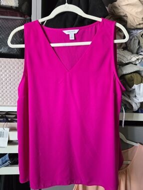 Nine West Bright Fuchsia V-Neck Sleeveless Camisole NEW